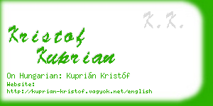 kristof kuprian business card