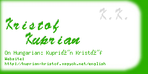 kristof kuprian business card